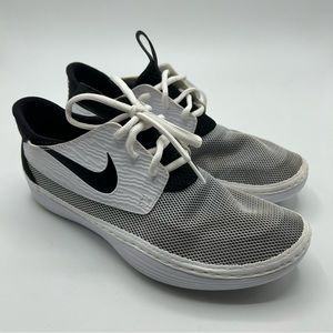 Nike White Black Solarsoft Mocassin Sneaker Size 7